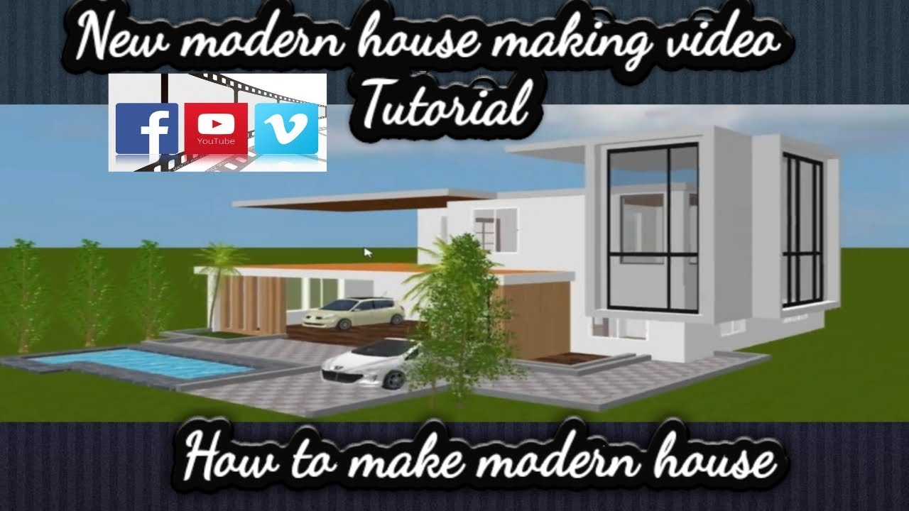 Modern Villa house in sweet home 3d || House Toutorial || Villa House ...