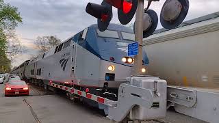 CSX 3194:  Ashland Virginia & AMTRAK AUTO TRAIN 146 going south at Amtrak Station 4/10/24