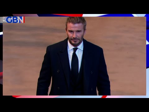 David Beckham pays his respects to Queen Elizabeth II after queuing since 2am