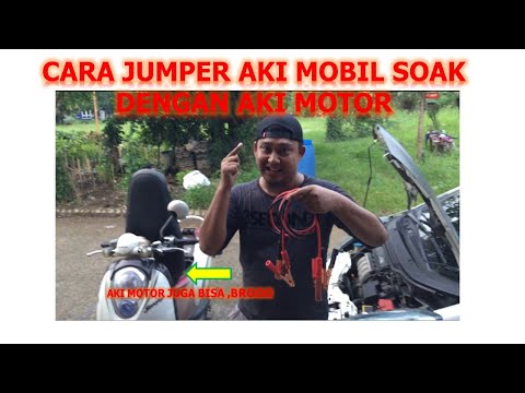 CARA MENJUMPER AKI MOBIL YANG TEKOR  -  PAKE AKI MOTOR. 