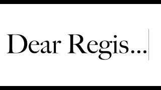 Dear Regis, ... A video letter from the class of 2020