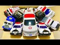 救急車とパトカーのミニカー坂道走る。緊急走行テスト☆Ambulance miniature car hill running. Emergency running test.