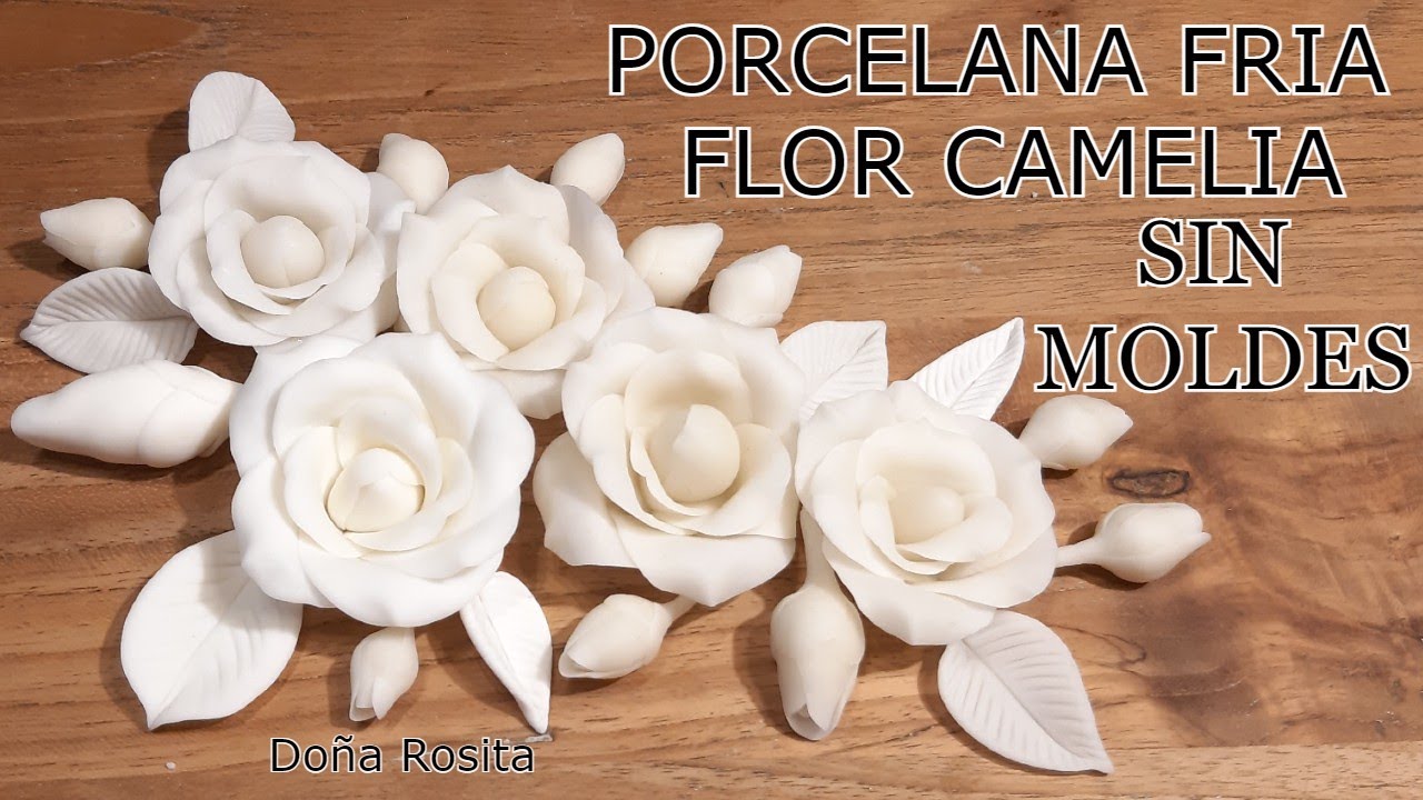 Como hacer flores de CAMELIA en PORCELANA FRIA casera SIN MOLDES /  Manualidades hechas 100% a mano - YouTube