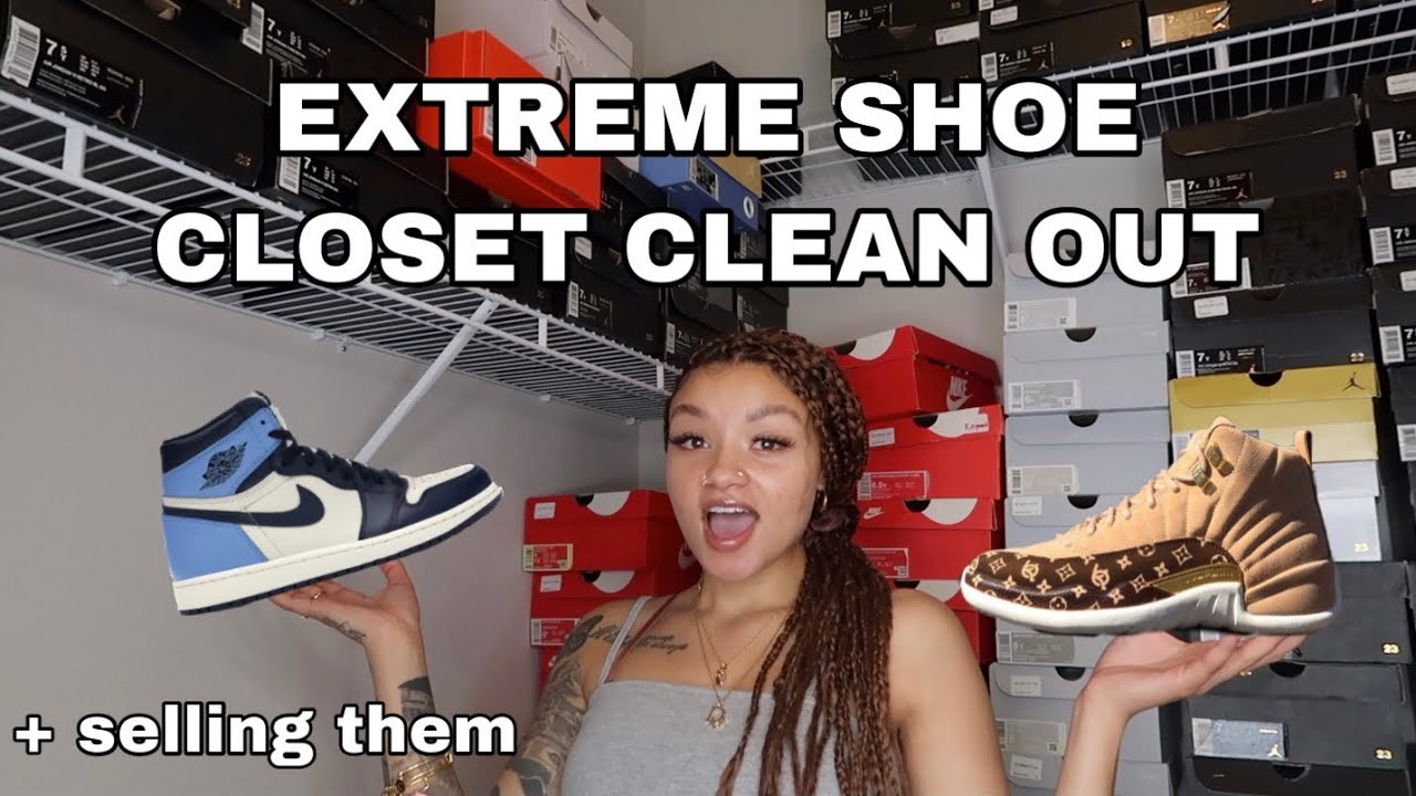 CLEANING OUT MY SHOE CLOSET ** + selling my shoes 👟 YouTube