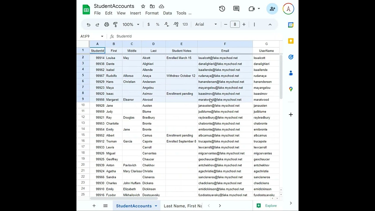 Turn On Alternating Colors in Google Sheets