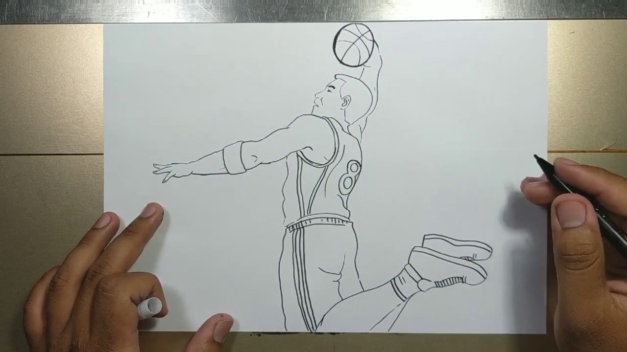 How to draw BASKETBALL PLAYER step by step - YouTube