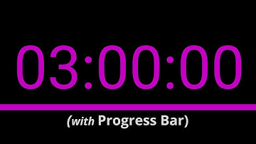 SILENT - 3 Hour Countdown - Pink with Progress Bar and Time Markers / Chapters - 180 Minutes