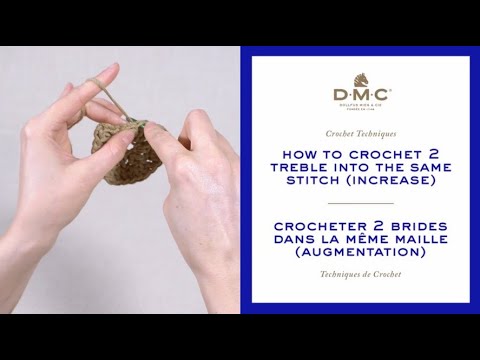 How to crochet 2 treble into the same stitch / Increase (Crochet Technique)