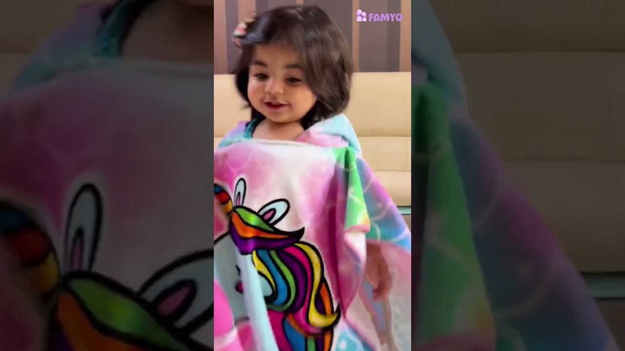 Famyo Poncho Towels | Unicorn Hooded Poncho Towel for Kids Aged 2-7 years 