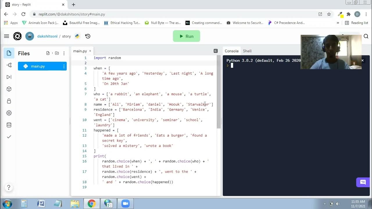 Create a Story Generator with Python. - YouTube