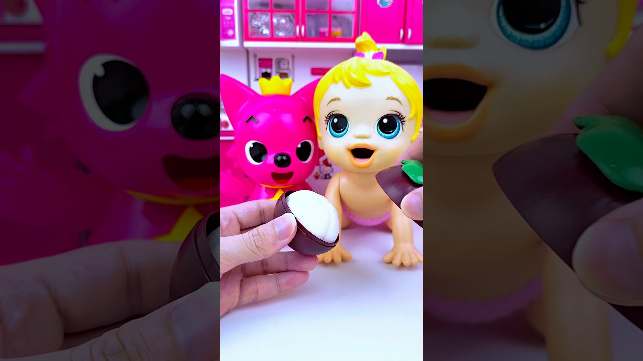 ASMR unboxing minnie mouse & pinkfong mangosteen toy set | satisfying toy play mini kitchen set