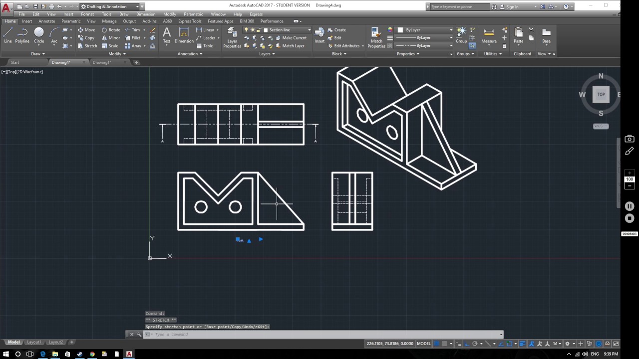 Autocad 2017 Tutorial Section Views Youtube