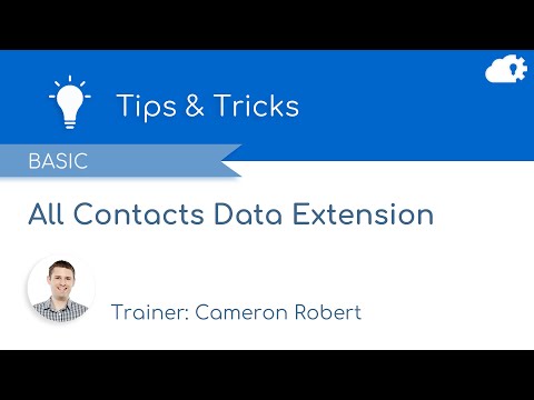 Create an All Contacts Data Extension in Salesforce Marketing Cloud
