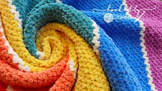 QUICK & EASY Crochet Blanket!  ONE ROW REPEAT