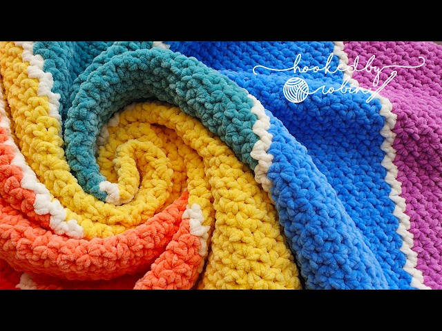 EASIEST Crochet Chenille Blanket! — Hooked by Robin