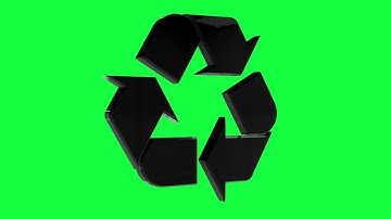 Recycle Black Green Screen Logo Loop Chroma Animation