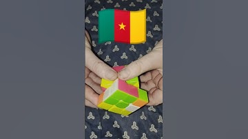 Cameroon Flag in Rubik Cube✅🇨🇲