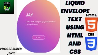 CSS LIQUID ENVELOPE TEXT ANIMATION USING HTML AND CSS | WITH SOURCE CODE