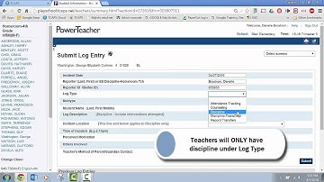 Discipline Log Entries in PowerTeacher   ES Teacher