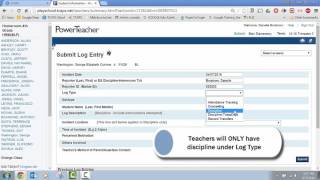 Discipline Log Entries in PowerTeacher   ES Teacher's Guide