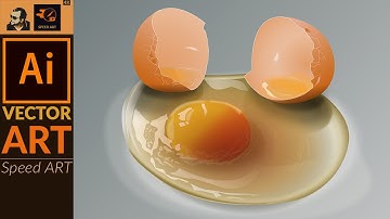 Drawing Broken Egg in Adobe Illustrator CC  | Speed Art