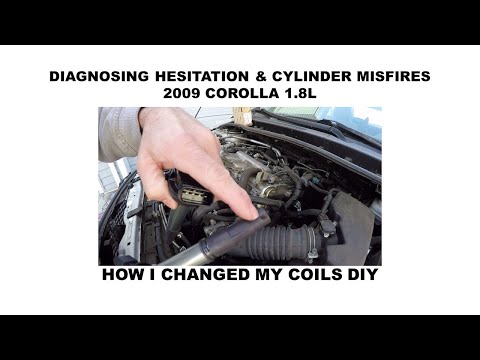 Diagnosing cylinder misfire check engine light hesitation 2009 Toyota Corolla 1.8 L change coil DIY