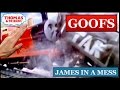 Goofs Found In James In A Mess (Hand Pushing James?)