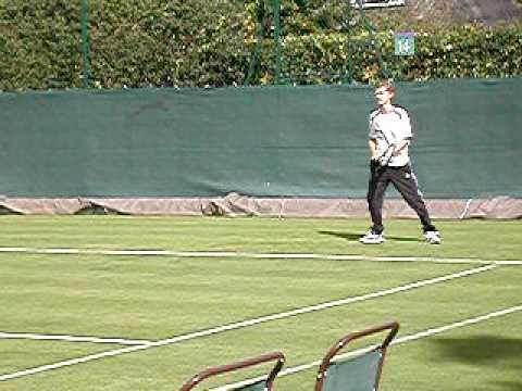 Henry ogden practesing at wimbledon national finals