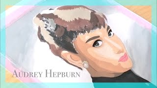 オードリーヘップバーン❤︎ガッシュ絵具でペイント-Audrey Hepburn-