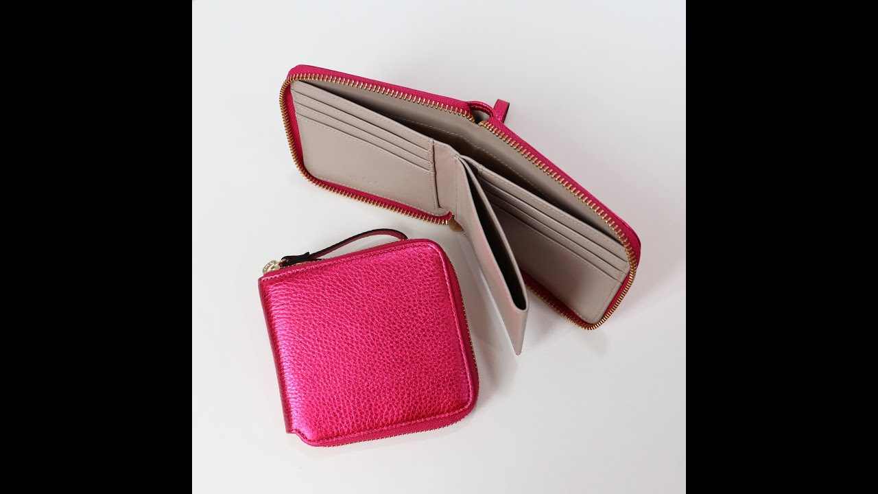 Ví vuông da bò thật màu Metallic