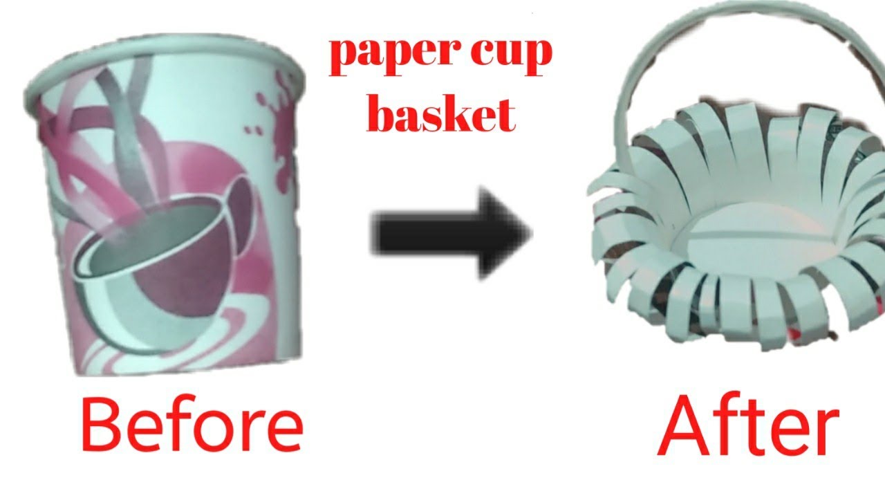 How to make paper cup basket - YouTube