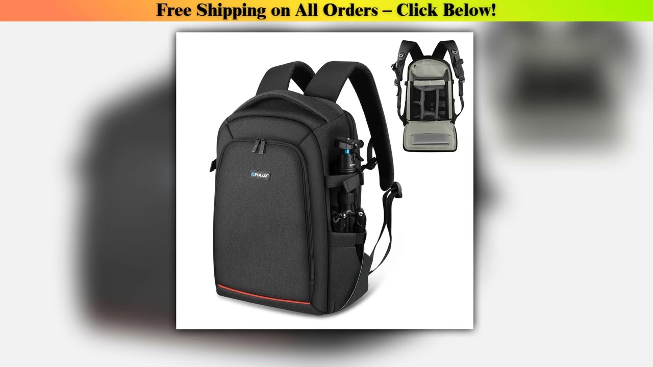 PULUZ Outdoor Dual Shoulders Backpack Handheld PTZ Stabilizer Camera Bag with Rain Cover for