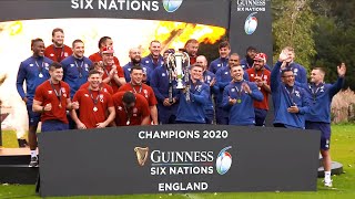  England Get Their Hands On The Six Nations Trophy Itv Sport