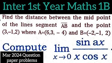 Inter 1st Year Maths 1B Mar 2024 Questions and answers@ maths naresh eclass