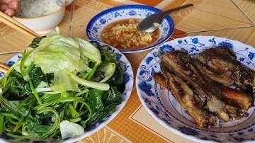 CÁ TRÊ CHIÊN GIÒN RỤM RỤM ĂN KÈM VỚI RAO LAN LUỘC NGON HẾT SẢY @co6mientay