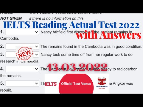 Ielts Reading Actual Test 2022 With Answers | 13.03.2022