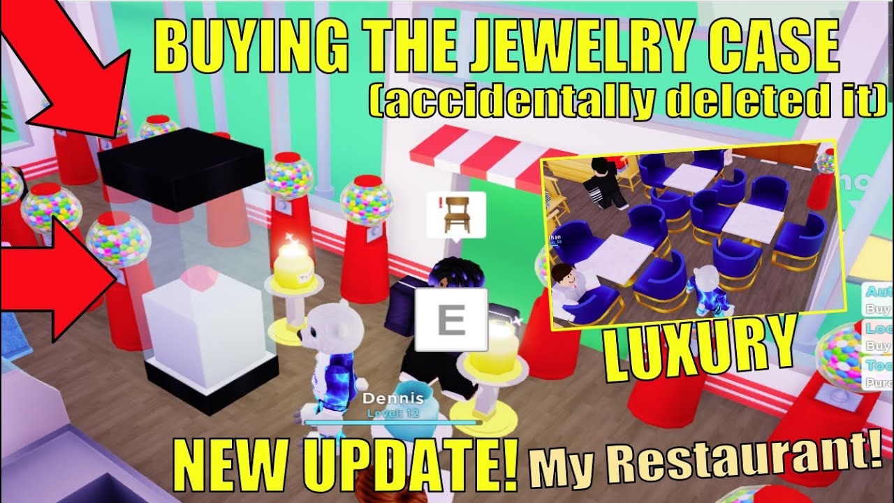 Buying The Jewelry Case Luxury Items New Update In My Restaurant Roblox Youtube - roblox my restaurant jewelry case stack
