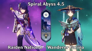 [Spiral Abyss 4.5] Raiden National and Wanderer Furina - Genshin Impact Indonesia