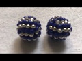 Zigzag beaded balls/ diy beaded balls/ blue and gold balls