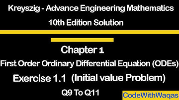 Kreyszig Advance Engineering Mathematics Exercise 1.1 initial value problem in Urdu/Hindi