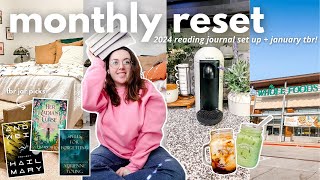 MONTHLY RESET | tbr jar, setting up 2024 reading journal + library haul  📖✨