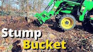 Stump Bucket Ripping Out Trees  Artillian Front Hoe Bucket in Action
