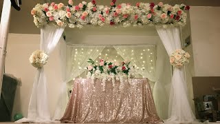 DIY- canopy and stage backdrop decor DIY- floral decor DIY- wedding decor DIY -PVC pipe canopy decor