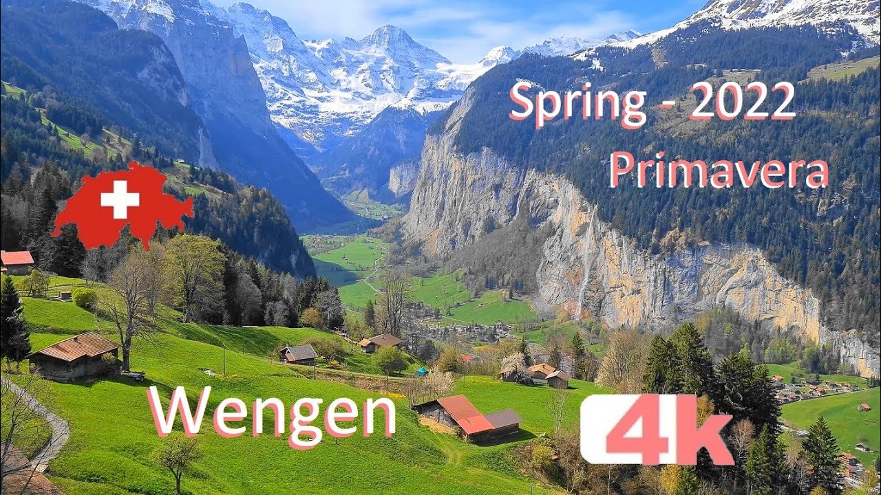 🇨🇭 SWITZERLAND - WENGEN - PART 4 - LAUTERBRUNNEN -Walking Tour beautiful villa -hermosos pueblos- 4k