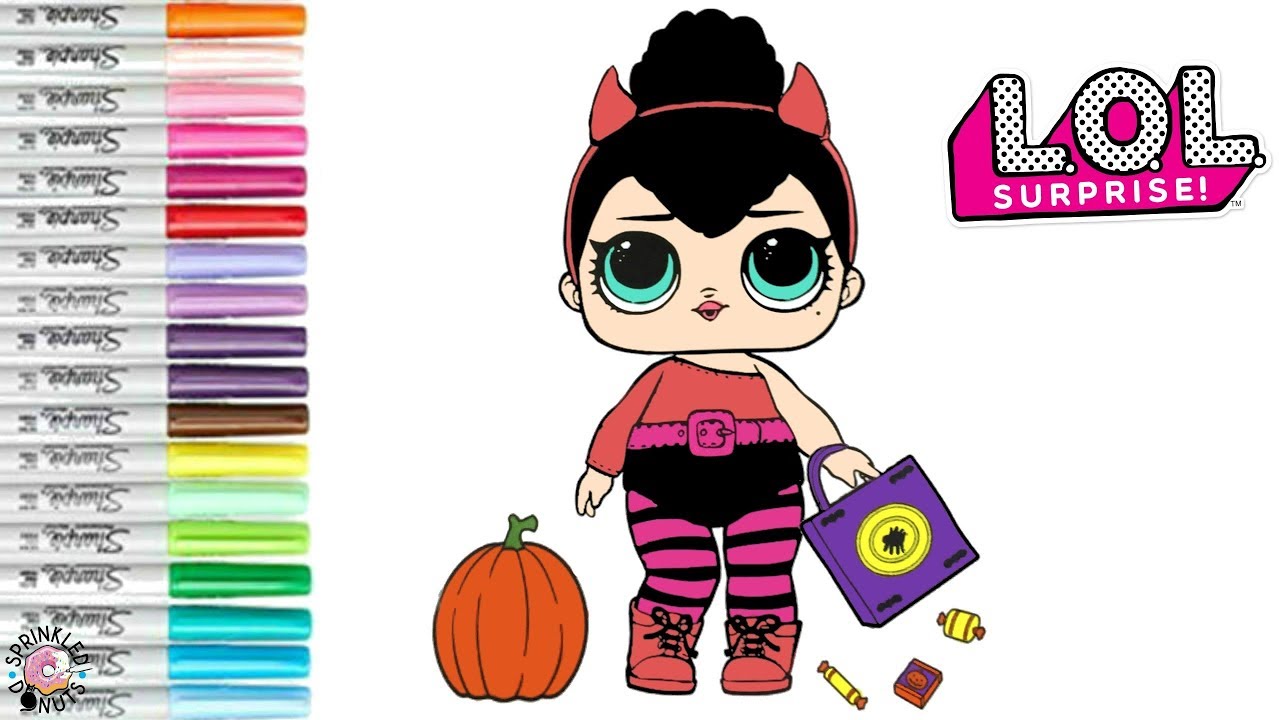 LOL Surprise Dolls Halloween Coloring Book Page Spice Trick or Treating Opposites Club - YouTube