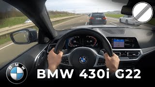BMW 430i G22 – 2.0 L 258 PS POV DRIVE ON GERMAN AUTOBAHN | BRATUR