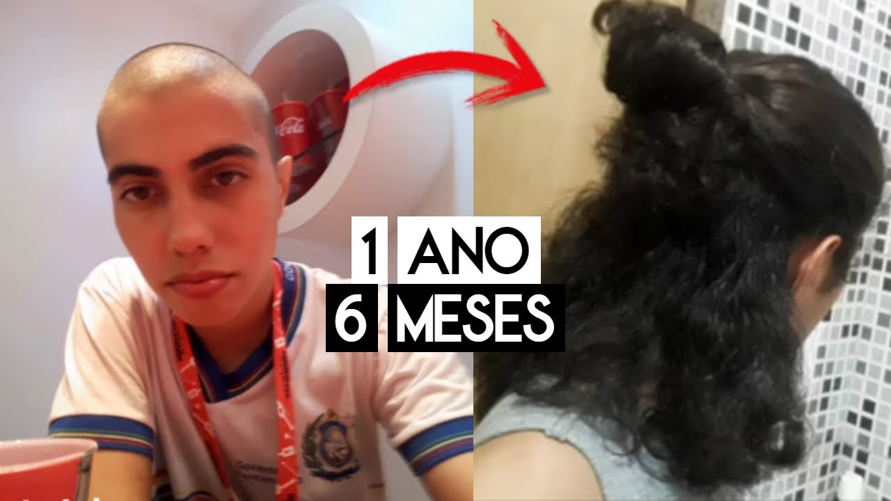 +1 ANO (12 MESES) - DEIXANDO O CABELO CRESCER DO ZERO | TIME LAPSE HAIR GROWTH FROM SHAVED HEAD!!!