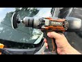 Removing scratches from the windshield.