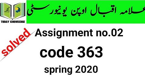 aiou solved assignment spring 2020 | code 363 Assignment no.02