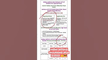 Indian airforce recruitment afcat 2/2023 👍😎 #ssc #job #ssccgl #afcat #sscchsl #airforce #shorts